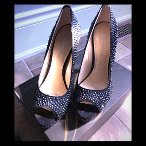 Enzo Angiolini Studded Black Suede pumps